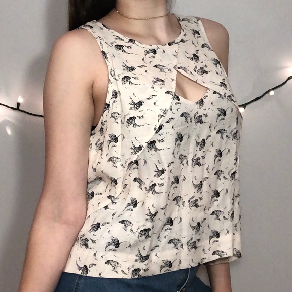 Free People Southern Style Flowy Tank Top Keyhole - Picture 3 of 4